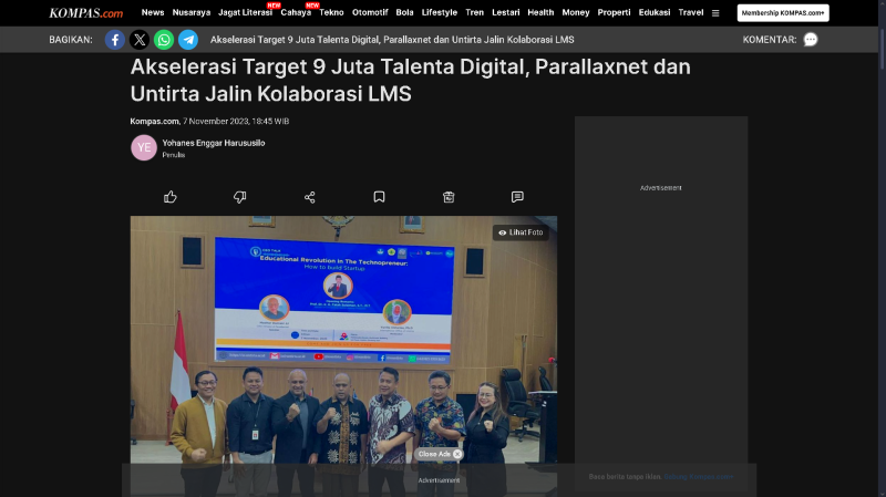 Akselerasi Target 9 Juta Talenta Digital, Parallaxnet dan Untirta Jalin Kolaborasi LMS